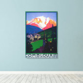 Skiën op Combloux Promotional Poster Canvas Afdruk (Insitu (Houten vloer))