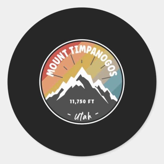 Skien op de berg Timpanogos - Utah Ronde Sticker (Voorkant)