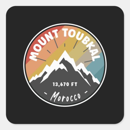 Skiën op de berg Toubkal - Marokko Vierkante Sticker (Voorkant)