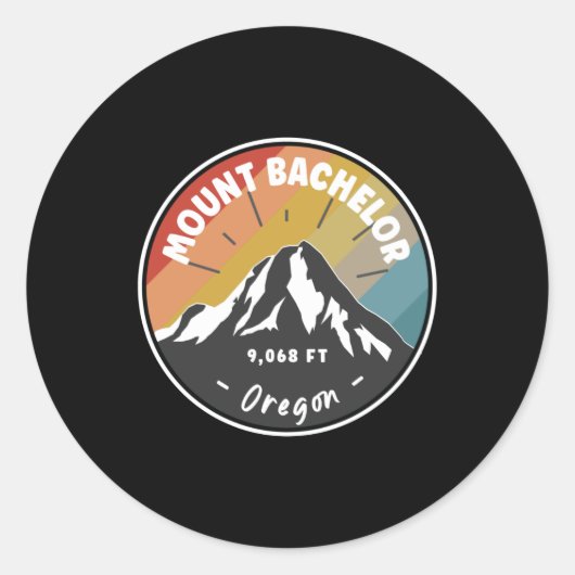 Skiën op de bergen bachelor - oregon ronde sticker (Voorkant)