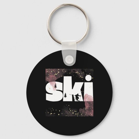 Skiën op de piste2 sleutelhanger (Voorkant)