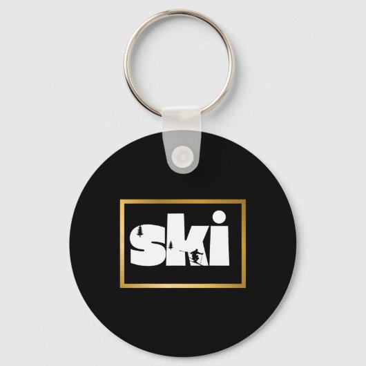 Skiën op de piste7 sleutelhanger (Voorkant)