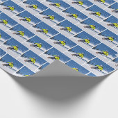 Skiën op een berg cadeaupapier (Hoek)