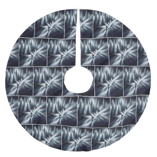 Skiën op een berg kerstboom rok (Voorkant)