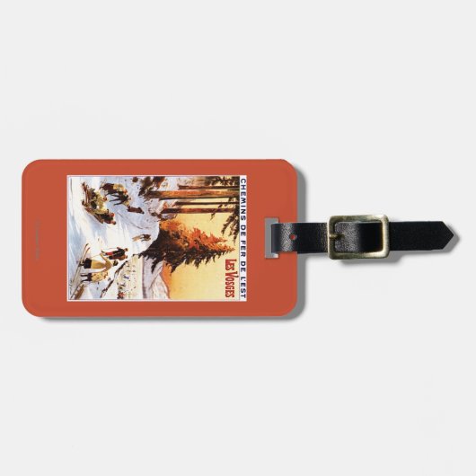 Skiën op het Poster Vosges Bagagelabel (Voorkant horizontaal)