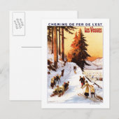 Skiën op het Poster Vosges Briefkaart (Voorkant / Achterkant)