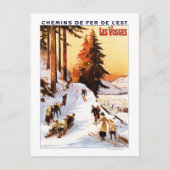Skiën op het Poster Vosges Briefkaart (Voorkant)