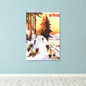 Skiën op het Poster Vosges Canvas Afdruk (Insitu (Houten vloer))
