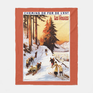 Skiën op het Poster Vosges Fleece Deken