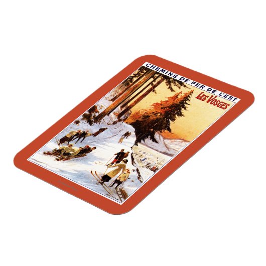 Skiën op het Poster Vosges Magneet (Linkerzijde)