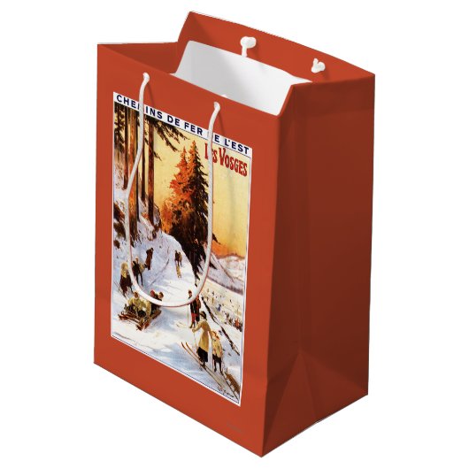 Skiën op het Poster Vosges Medium Cadeauzakje (Achterkant Gekanteld)