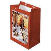 Skiën op het Poster Vosges Medium Cadeauzakje (Voorkant Gekanteld)