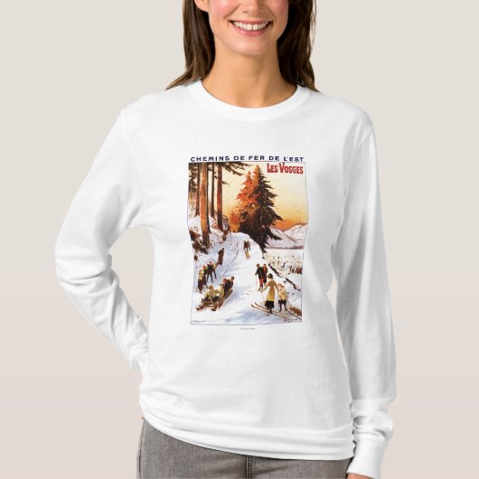 Skiën op het Poster Vosges T-shirt (Voorkant)