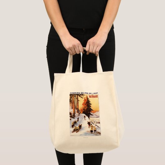 Skiën op het Poster Vosges Tote Bag (Voorkant (product))