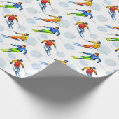 Skiën op sneeuw cadeaupapier (Hoek)