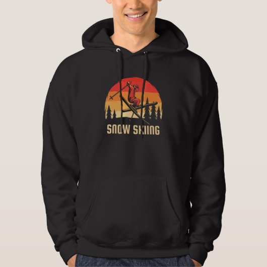 Skiën op sneeuw hoodie (Voorkant)