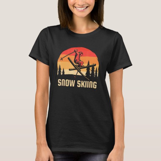 Skiën op sneeuw t-shirt (Voorkant)