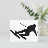 skiën over de bergskier briefkaart (Staand voorkant)