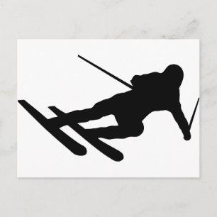 skiën over de bergskier briefkaart