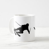 skiën over de bergskier koffiemok (Voorkant links)