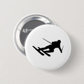 skiën over de bergskier ronde button 5,7 cm (Voorkant /achterkant)