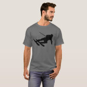 skiën over de bergskier t-shirt (Voorkant volledig)