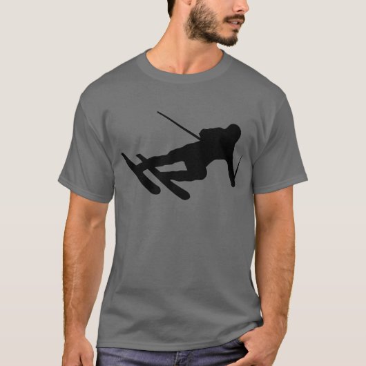 skiën over de bergskier t-shirt (Voorkant)