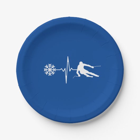 Skiën Papieren Bordje (Voorkant)