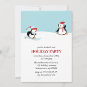 Skiën Pinguïns Vakantie Feest Kaart (Voorkant)