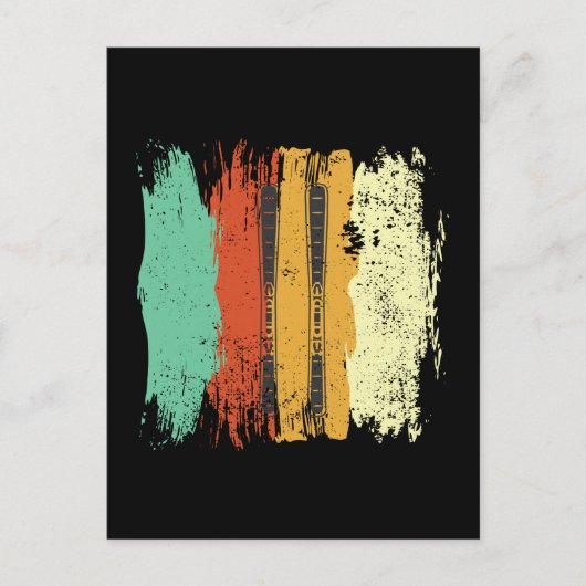 Skiën Retro Ski Briefkaart (Voorkant)