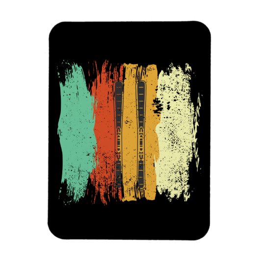 Skiën Retro Ski Magneet (Verticaal)