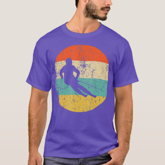 Skiën retro skiër t-shirt