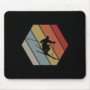 Skien Retro Vintage Winter Cadeau Voor Skier Muismat