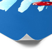 Skiën Santa Poster (Hoek)