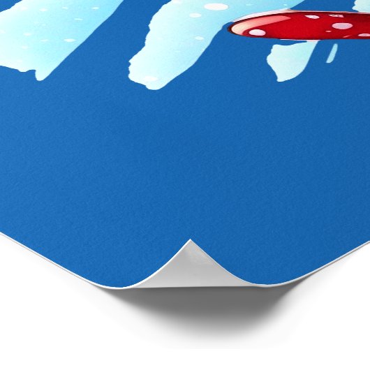 Skiën Santa Poster (Hoek)