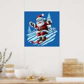 Skiën Santa Poster (Keuken)