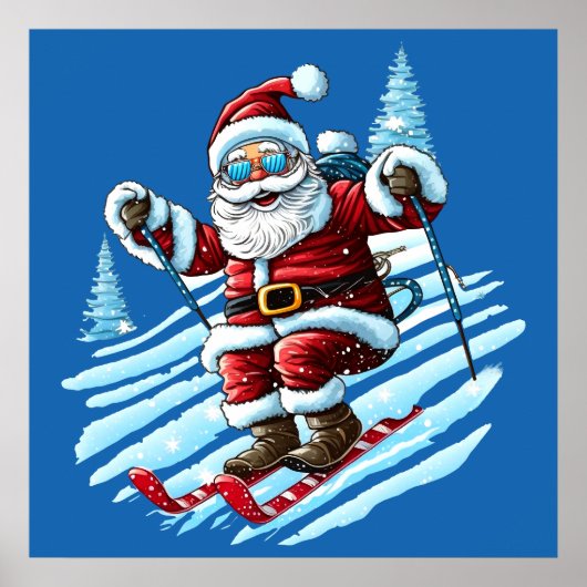 Skiën Santa Poster (Voorkant)