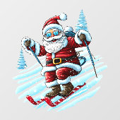 Skiën Santa Window Cling Raamsticker (Vel)