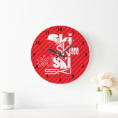 skiën; Scarlet Red Stripes Grote Klok (Huis)