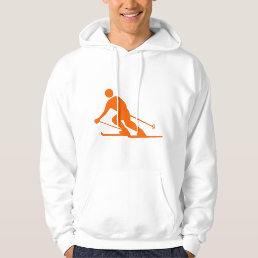 Skiën - Sinaasappel Hoodie (Voorkant)