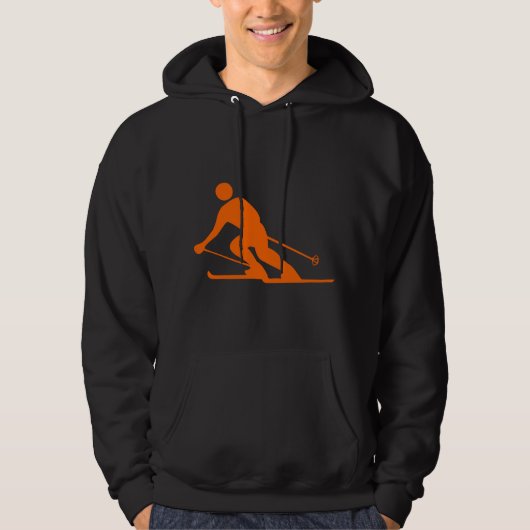 Skiën - Sinaasappel Hoodie (Voorkant)