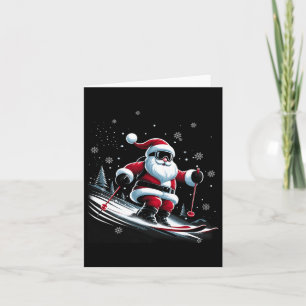 Skiën Sinterklaas Kerstski Winter Sport X-ma Kaart