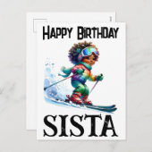 Skiën Sista De Vader Vaderdag Verjaardag Feestdagenkaart (Voorkant / Achterkant)