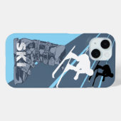Skiën Ski Boot Blue iPhone Case (Achterkant (horizontaal))