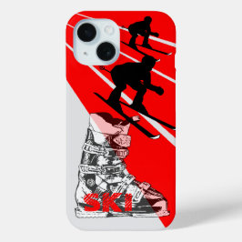 Skiën Ski Boot Rode iPhone Case