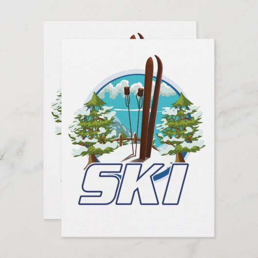 Skien, ski poster logo. (Voorkant / Achterkant)