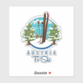 Skien, ski poster logo. sticker (Vel)