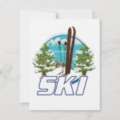 Skiën, ski-posterlogo. (Voorkant)