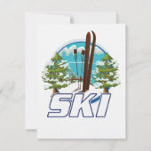 Skiën, ski-posterlogo. (Achterkant)