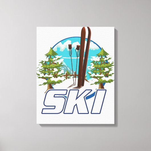 Skiën, ski-posterlogo. canvas afdruk (Voorkant)